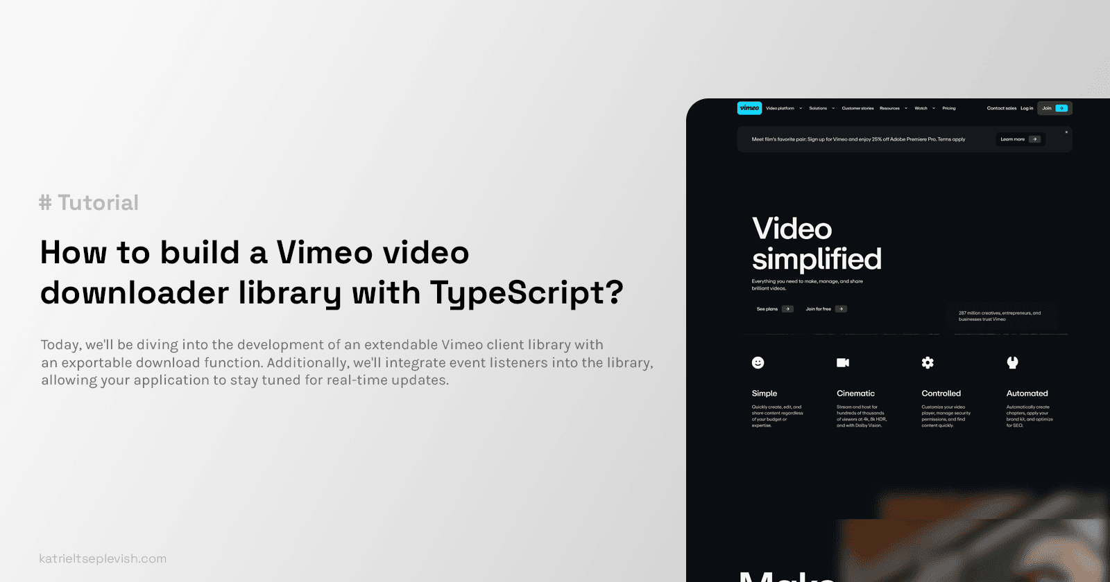 How to build a Vimeo video downloader library with TypeScript?